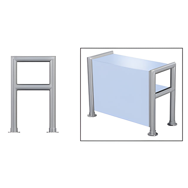 CRL Brushed Stainless Elegant 148 Series 1-1/2" Tubing Glass On Top, Shelf, and Front Only Sneeze Guard