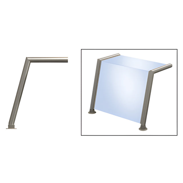 CRL Brushed Stainless Elegant 151 Series 1-1/2" Tubing Glass On Top and Front Only Sneeze Guard