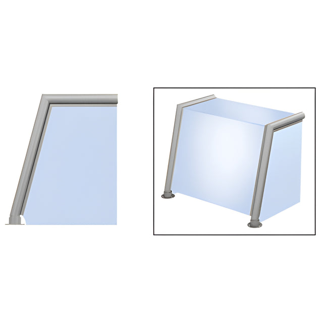 CRL Brushed Stainless Elegant 152 Series 1-1/2" Tubing Glass On Top, Front, and One End or Both Ends Sneeze Guard