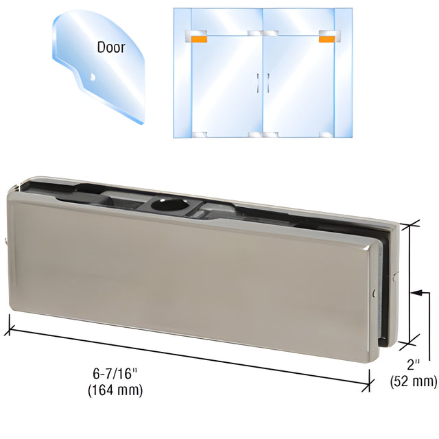 CRL Brushed Stainless European Top Door Patch Fitting with 1NT303 Insert