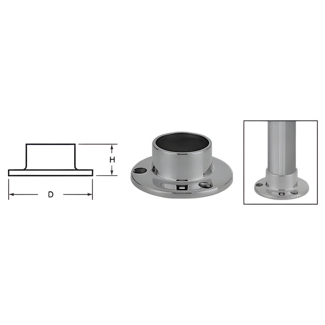 CRL Brushed Stainless Full Flange for 1-1/2" Tubing