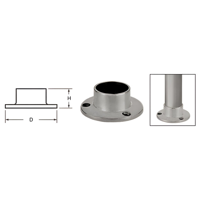 CRL Brushed Stainless Full Flange for 1" Tubing