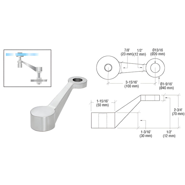 CRL Brushed Stainless Heavy Duty Single Arm Column Mount Spider Fitting