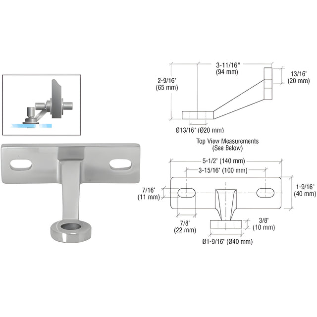 CRL Brushed Stainless Heavy-Duty Spider Fitting Single Arm Wall Mount Frame