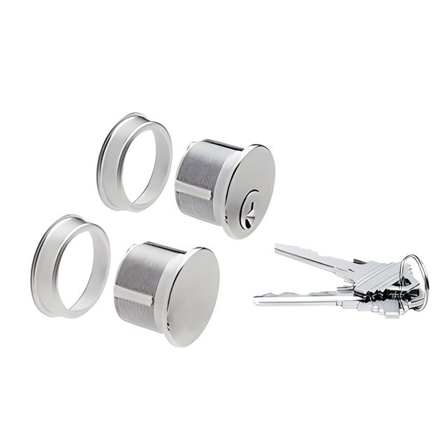 CRL Brushed Stainless Keyed Cylinder and Dummy Combo