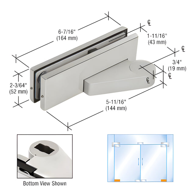 CRL Brushed Stainless Left Offset Bottom Door Patch Fitting