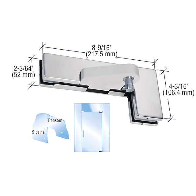 CRL Brushed Stainless Left Offset Sidelite Mounted Transom Patch Fitting