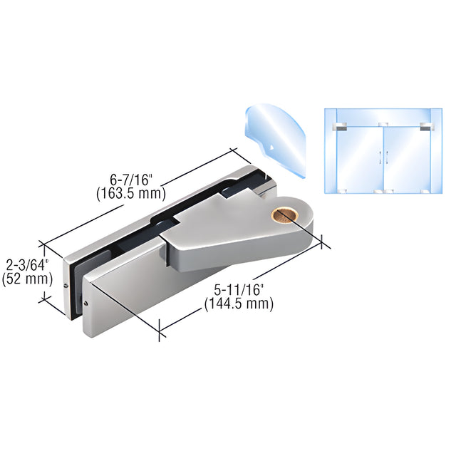 CRL Brushed Stainless Left Offset Top Door Patch Fitting