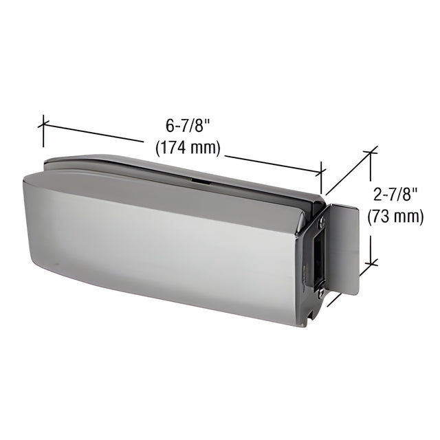 CRL Brushed Stainless PTH Series Glass Mounted Long Patch Lock Keeper