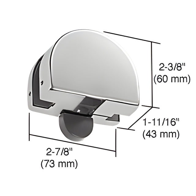 CRL Brushed Stainless PTH Series Top Transom Door Stop Patch Fitting