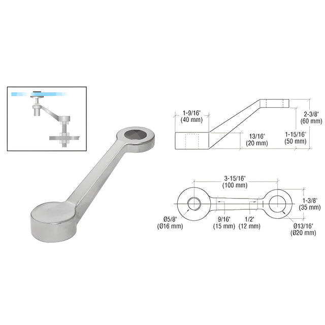CRL Brushed Stainless Regular Duty Single Arm Spider Fitting Column Mount