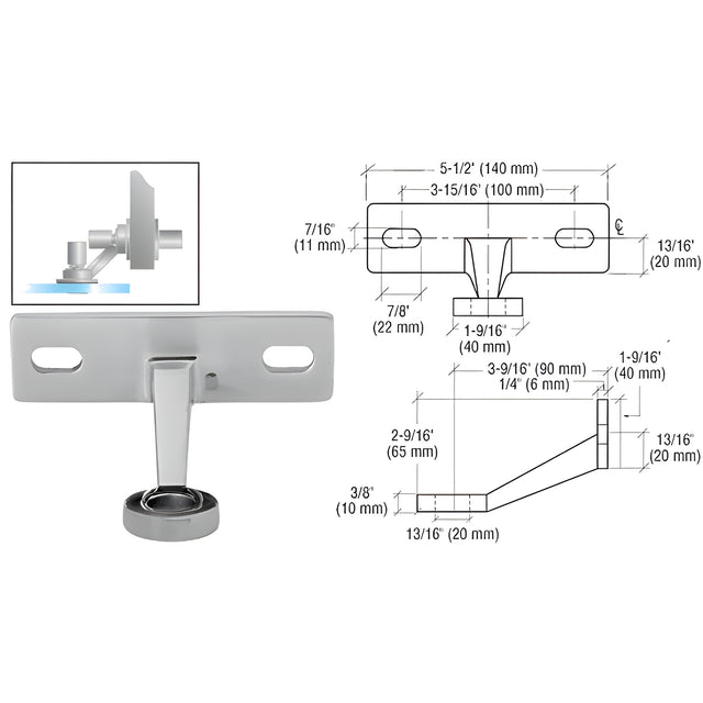 CRL Brushed Stainless Regular Duty Spider Fitting Single Arm Fin Mount Frame