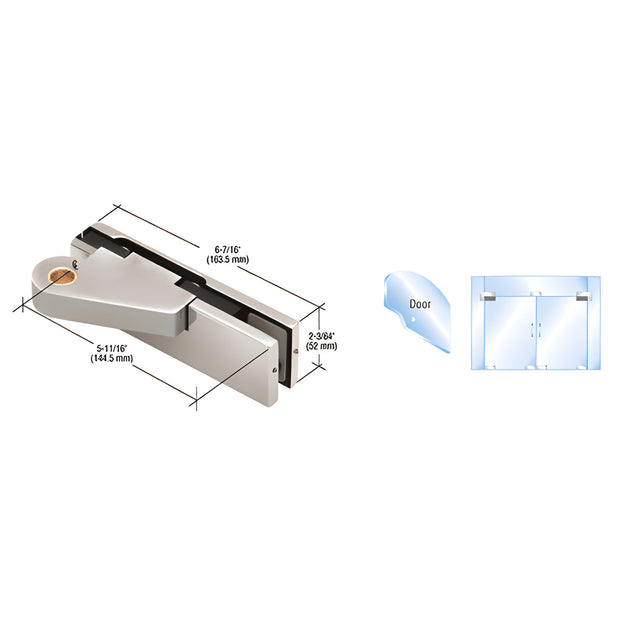 CRL Brushed Stainless Right Offset Top Door Patch Fitting