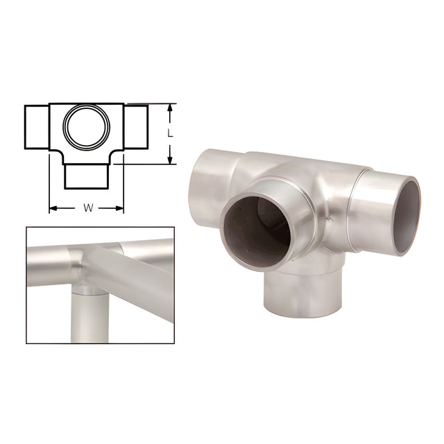CRL Brushed Stainless Side Outlet Tee for 1-1/2" Tubing