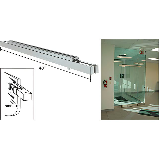 CRL Brushed Stainless Single Narrow Floating Header with Surface Mounted Top Pivots - for 36" Wide Opening