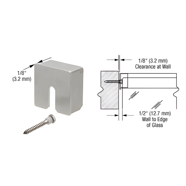 CRL Brushed Stainless Square Crisp Stabilizing End Cap for 2" Square Cap Railing