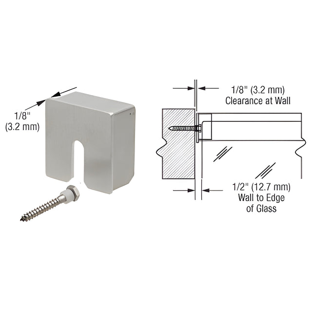 CRL Brushed Stainless Square Stabilizing End Cap for 2-1/2" Diameter Cap Railing