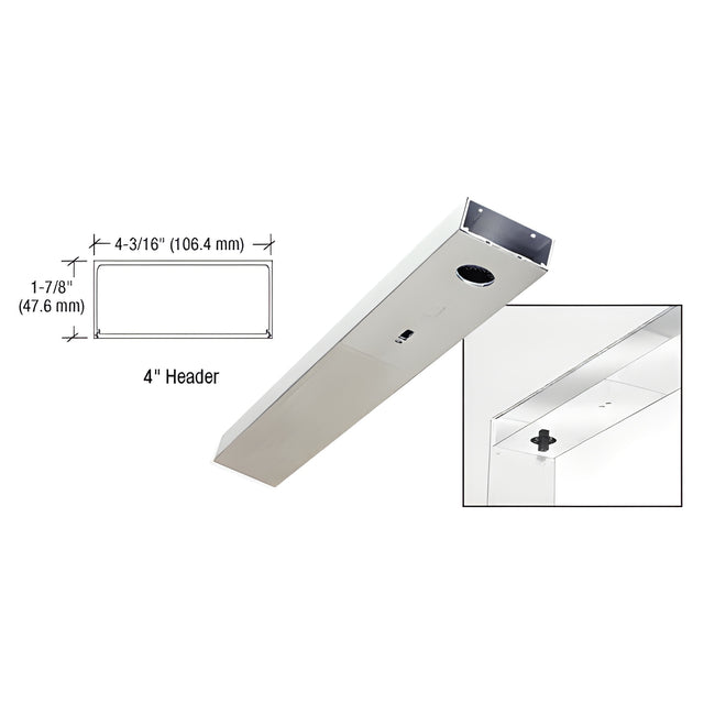 CRL Brushed Stainless Steel 4" x 37" Single Door Header