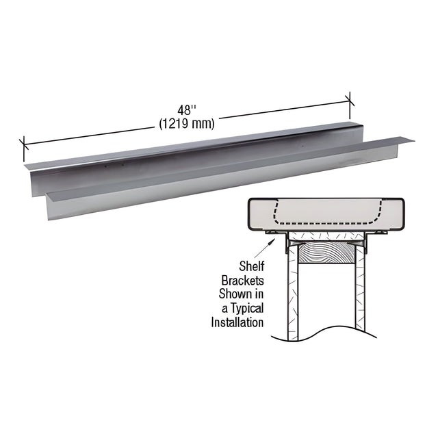 CRL Brushed Stainless Steel 48" Shelf Brackets