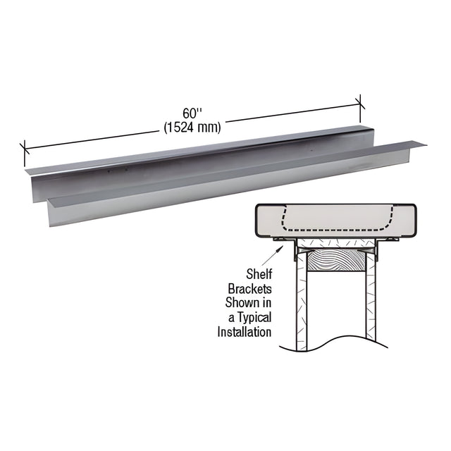 CRL Brushed Stainless Steel 60" Shelf Brackets