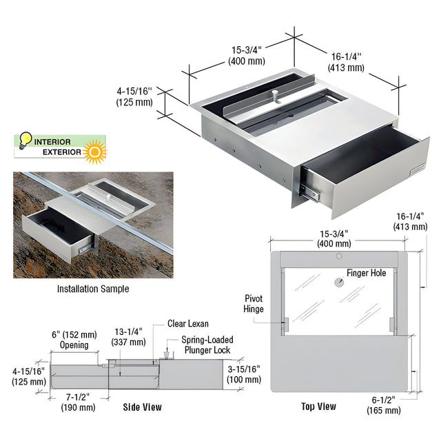 CRL Brushed Stainless Steel Deal Drawer