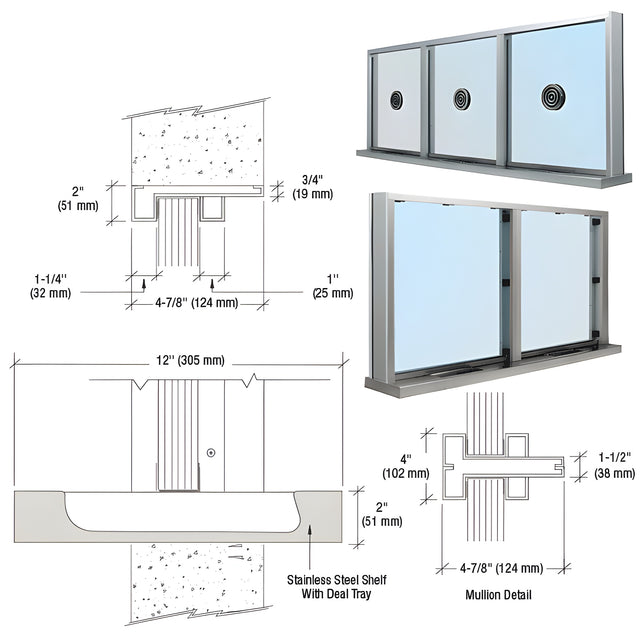 CRL Brushed Stainless Steel Frame Multi-Lite Windows