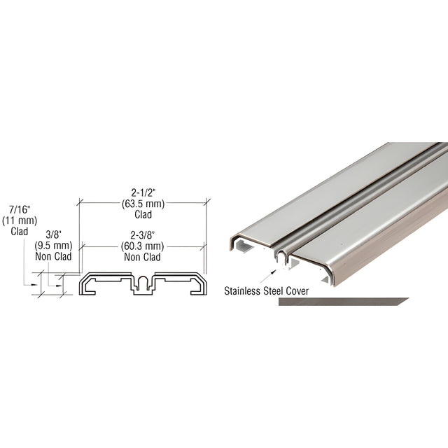 CRL Brushed Stainless Steel Sliding Door Bottom Rolling Track