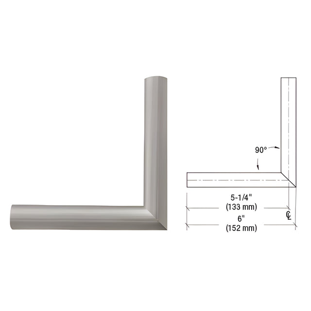 CRL Brushed Stainless Steel Wall 90 Degree Corner