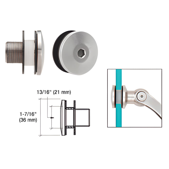 CRL Brushed Stainless Surface Mount Cap Assembly