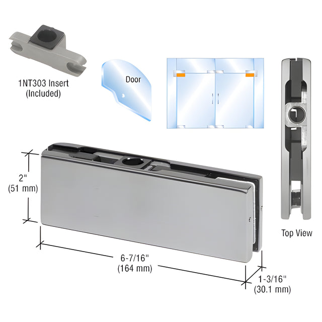 CRL Brushed Stainless Top Door Patch Fitting With 1NT303 Insert