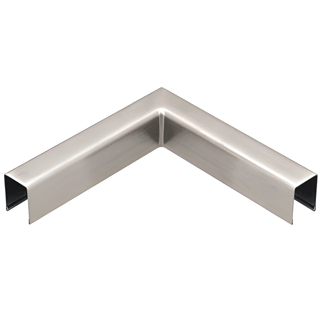 CRL Brushed Stainless U-Channel 90 Degree Horizontal Corner for 1/2" Glass Cap Railing