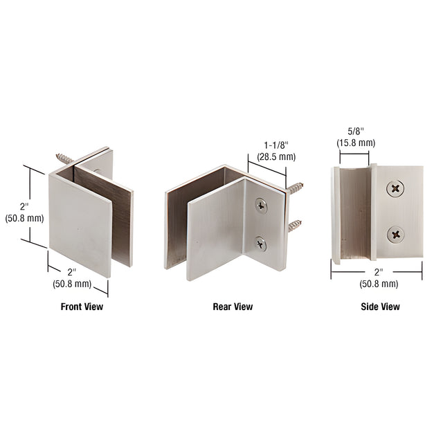 CRL Brushed Stainless Wall Mount Square Mall Front Clamp