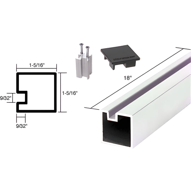 CRL Buffed Brite Anodized 18" End Aluminum Counter Post
