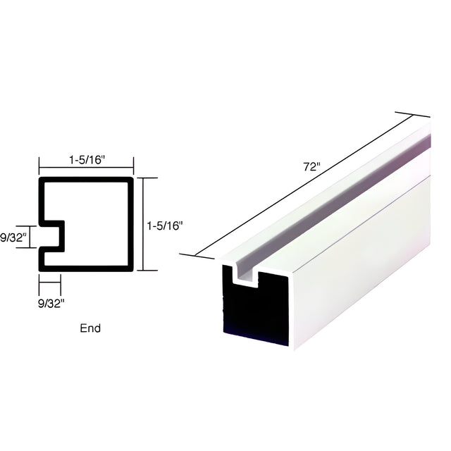 CRL Buffed Brite Anodized 72" End Post Extrusion