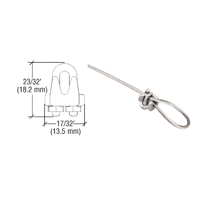 CRL Cable Loop Securing Clamp for Cable Display System