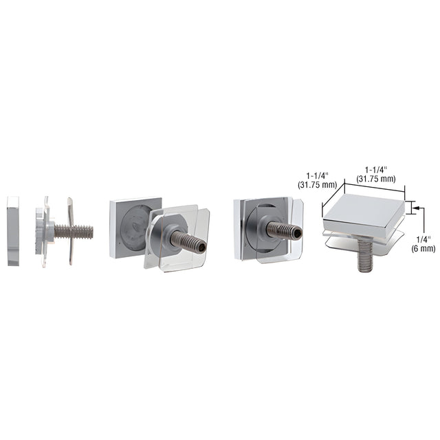 CRL Chrome 1-1/4" Square Standoff Cap