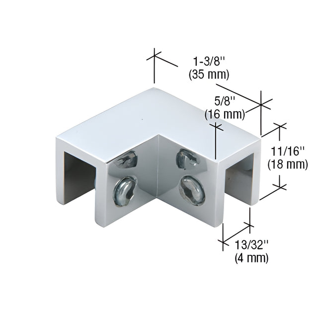 CRL Chrome 2-Way 90 Degree Clamp