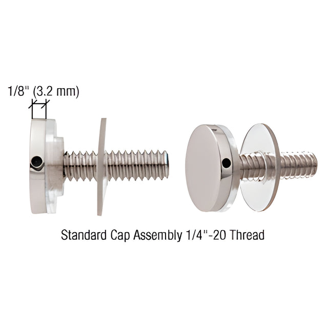 CRL Chrome 3/4" Diameter Standoff Cap Assembly