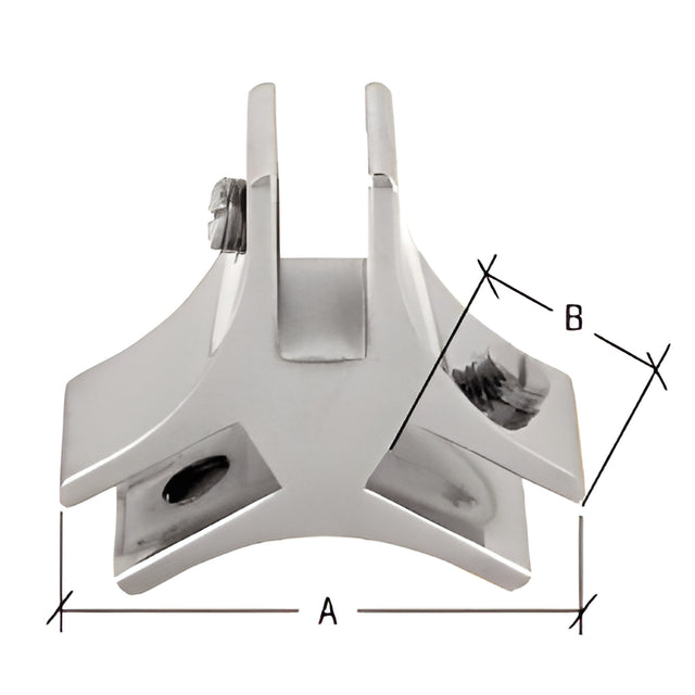 CRL Chrome 3-Way 120 Degree Deluxe Glass Furniture Connector for 3/4" Glass