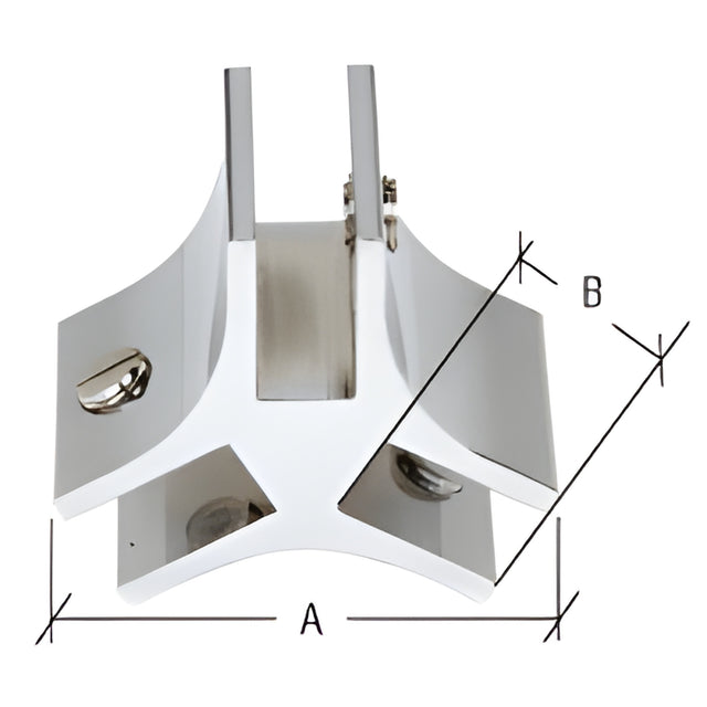 CRL Chrome 3-Way 120 Degree Standard Connector for 3/8" Glass