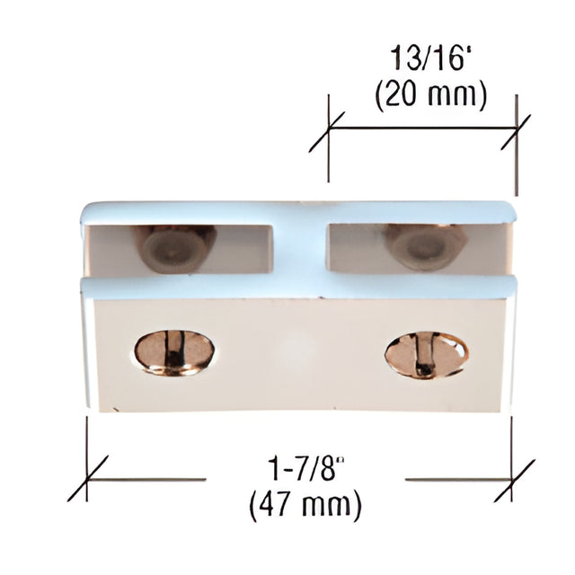 CRL Chrome Anodized Aluminum Two-Way 180 Degree Glass Connector