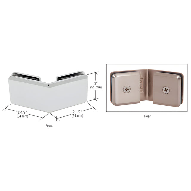 CRL Chrome Beveled 135º Glass-to-Glass Clamp