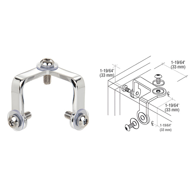 CRL Chrome Deluxe 3-Way Glass Corner Connector