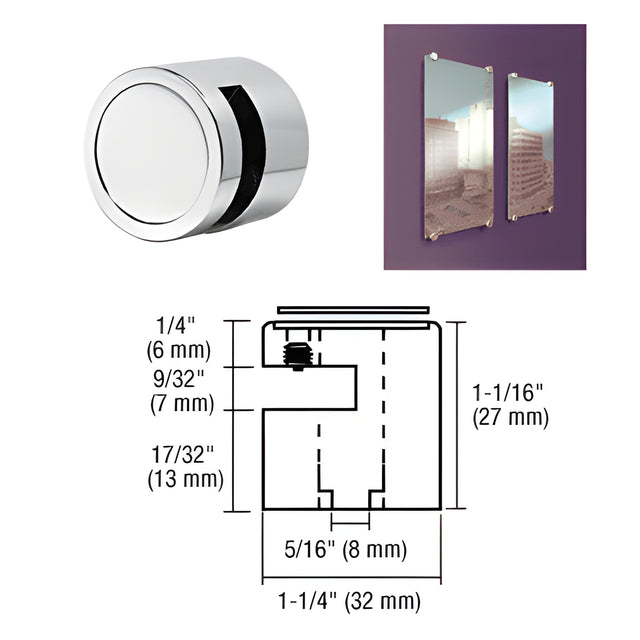 CRL Chrome Edge Grip for 1/4" Material