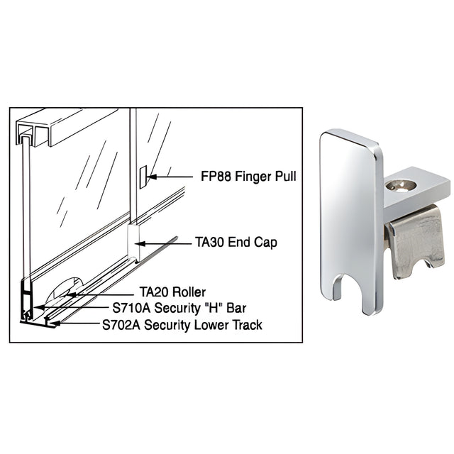 CRL Chrome End Cap for S710A Security 'H' Bar