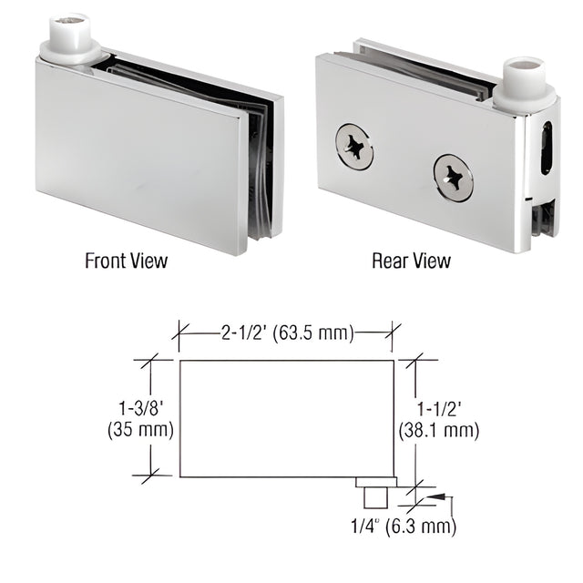 CRL Chrome Flush Mount Cabinet Pivot Hinges