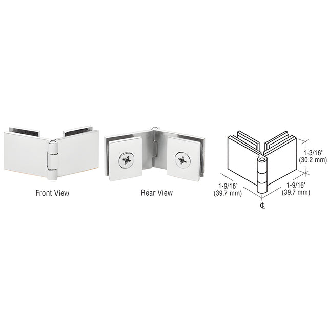CRL Chrome Glass-to-Glass 90 Degree Return Hinge