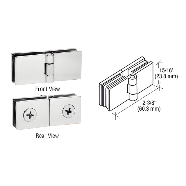 CRL Chrome Glass-to-Glass Inline Hinges