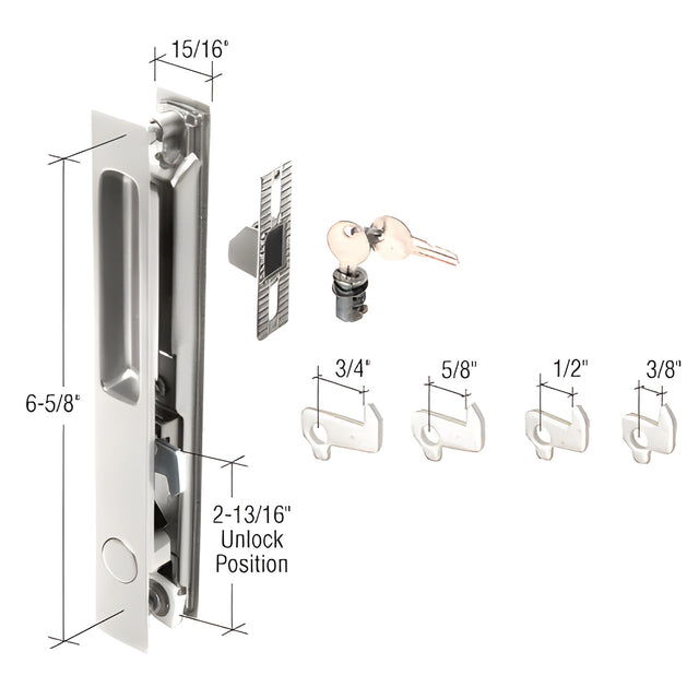 CRL Chrome Mid-Latch Flush Door Handle
