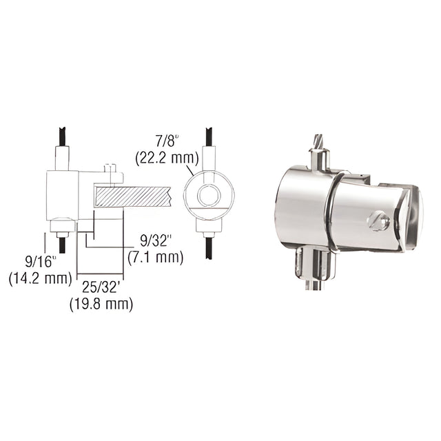 CRL Chrome Plated Adjustable Single Shelf Brackets for the Cable Display System